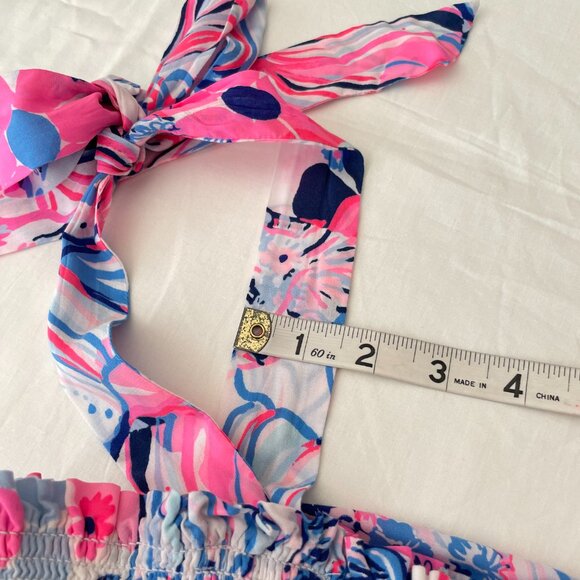 *Lilly Pulitzer Rivera Smocked Midi Dress in Make a Splash Prosecco Pink Size S - Picture 13 of 13